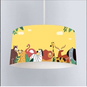 Resim EVSEHOMES Safari Hayvanlar Çocuk Avizesi 