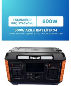 Resim 600w Akıllı Bms Lifepo4 Güneş Enerjili Taşınabilir Güç Depolama 