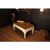 Resim Wooding 110 Cm Masif Ceviz Krem Orta Sehpa 