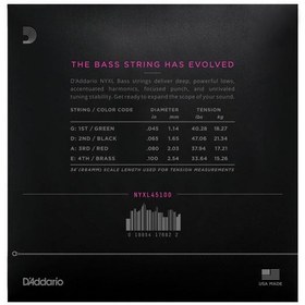Resim Daddario NYXL45100 Bas Gitar Tel Seti | NYXL Nickel Wound, .045-.100 