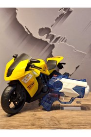 Resim molmo MOTORSİKLET+SU TABANCA SET 30 cM (SARI) 