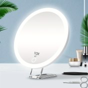 Resim LED Işıklı Büyüteçli Ayna, 10X 20X 30X Işıklı Makyaj Aynası, Seyahat için Büyütme Özelliğiyle Makyaj Aynası, 15.24cm Kompakt Elde Taşınabilir Makyaj Aynası, Asılabilen Büyüteçli Ayna, Şarj Edilebilir Cep Makyaj Aynası Erkekler ve Kadınlar İçin Hediye 