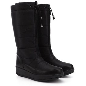 Resim Gönderi R Siyah Fermuarlı Kauçuk Taban Comfort Kar Botu Siyah 