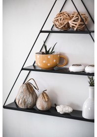 Resim DEKORATİF METAL RAF ÜÇGEN DUVAR RAFI KURULUM GEREKTİRMEYEN TEK PA 