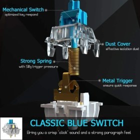 Resim vooka Trol Red Switch Mini Rgb Oyun Klavyesi Gaming Mekanik 62 Tuşlu 18 Rgb LED USB Type-C Kablo 