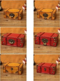 Resim Novahub Antika Kozmetik Kutusu, Tuvalet Aksesuarları, Sarı Kilitli 