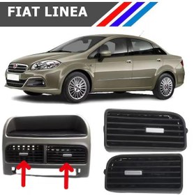 Resim Fiat Linea Orta Havalandırma Izgarası Sol Ve Sağ Takım Gri Düğmeli 2007 - 2018 M742 