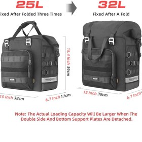 Resim Rhinowalk motosiklet çantası Heybe 25/32 Lt Takım 