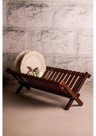 Resim Snippy Rack - Ahşap Katlanabilir Tabaklık Bulaşıklık Ahşap 