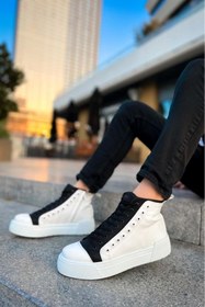 Resim BPM MODA HAS CH167 GBT Blazer Erkek Bot BEYAZ/SIYAH 
