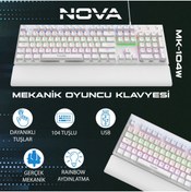 Resim Node Game Nova Nd-mk-104br Rainbow Aydınlatmalı Oyuncu Gamer Gerçek Mekanik Işıklı Klavye 