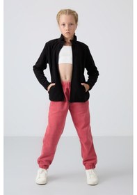 Resim Standart Fit 2li Paket Siyah-bej Kız Çocuk Polar Sweatshirt - 75154 Siyahbeyaz 