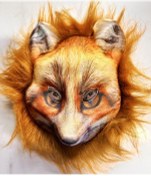 Resim Kahverengi Peluş Saçlı Tilki Maskesi Mega Peluş 29 No Çok Renkli 