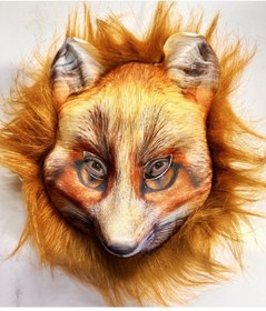 Resim Kahverengi Peluş Saçlı Tilki Maskesi Mega Peluş 29 No Çok Renkli 