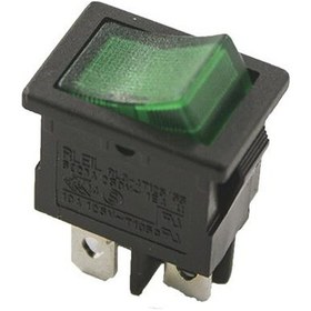 Resim Rl3-4 On-Off Yeşil Işıklı Yazısız Anahtar 4-Pin Kcd1 