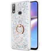 Resim Samsung Galaxy A10s Kılıf Glitter Liquid Holder Gümüş Microsonic
