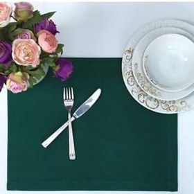 Resim Tropik Home Yeşil Supla Amerikan Servis Pamuklu Yeşil Renkli Masa Ve Salon Sunum Supla 35x45 