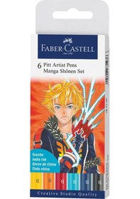 Resim Faber Castell 6 Pitt Artist Pen Manga Shonen Set 167157 