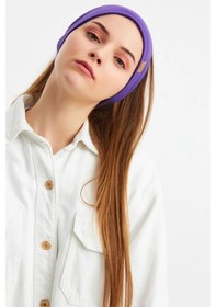 Resim Kadın Pamuklu Kaşkorse, Kaymaz, Terletmez, Ultra Hafif, Spor Saç Bandı Bandana - Tek Ebat / Mor Mor 