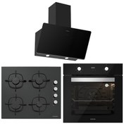 Resim Silverline BO6502B02 - CS5335B01 - 3457 Soho 60 Siyah Cam Ankastre Set 