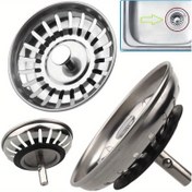 Resim 1 adet Mutfak Lavabo Süzgeci Tıpa, Paslanmaz Çelik Atık Tıpa Lavabo Filtresi, Banyo Saç Tutucu, Lavabo Süzgeci Filtresi, Zemin Drenajı Mutfak Araçları 