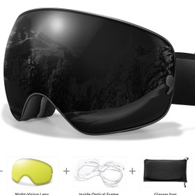 Resim Kış Sporları Açık Hava Kayak Gözleri Gece Görüş Lensi ve Optik Çerçeve ve Çanta TPU Çerçeve Gözleri Erkekler, Kadınlar ve Gençler için, Kayak Aksesuarları, Kış Sporları Ekipmanları, Kayak Ekipmanları, Kayak Gözlükleri, Kayak Ekipmanları, Kayak, Kayak Gözlüğü, Kayak Aksesuarı, Snowboard Aksesuarı, Kayak Aksesuarı 