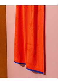 Resim Madame Coco Sorle %100 Pamuk Plaj Havlusu - Turuncu - 70x150 Cm 8684427222843 Turuncu 