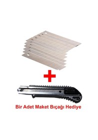 Resim 10'Lu Maket Bıçağı Ucu + Alüminyum Maket Bıçağı 