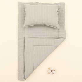 Resim Alt Açma Matı ve Yastık - Açık Gri Muslin 