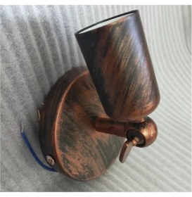 Resim Mediterian Rustik Bakır Eskitme Hareketli Duvar Aplikası, Metal, E27, Beyaz Renk 