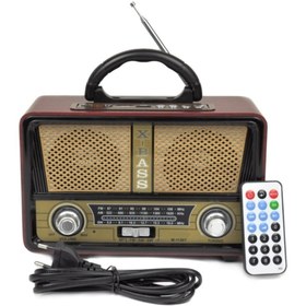 Resim mbteknoloji Meier M-112bt Açık Bej Renk Nostaljik Radyo Ahşap Görünümlü Bluetooth Hoparlör Fm Sd Kart Usb Girişi 