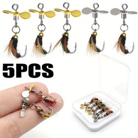 Resim 5 Adet SPEXIUM El Yapımı Sinek Balıkçılık Yemleri ile Dönen Spinner Bıçaklar - Gerçekçi Alabalık Uçuşu Yemi, Karışık Renkler, Alabalık Avı Tutkunları için Yüksek Kaliteli Sinek Balıkçılık Ekipmanı, Geliştirilmiş Görsel Çekicilik | El Yapımı Yem 