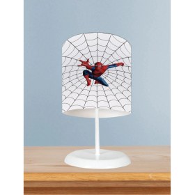 Resim Bebek ve Çocuk Odası Ağ ve Spiderman Desenli Abajur 