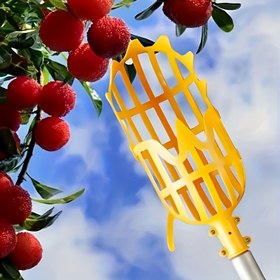 Resim 1 Adet Yeniden Kullanılabilir Ergonomik Meyve Toplama Aracı - Elma, Şeftali, Kirazlar için Derin Sepet Tasarımlı ve Halka Dişli Hafif Dayanıklı Plastik Bahçe Hasat Yardımı - Merdiven Gerekmez Ormanlık Alanlar, Çiftlikler, Ev Bahçeleri İçin (Turuncu) | Kompakt Tasarım | Uzun Ömürlü Yapım 