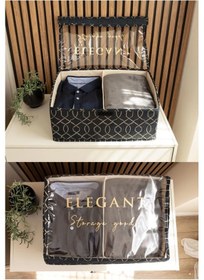 Resim Elegant Çok Amaçlı 2 Bölmeli Pvc Pencereli Baza Hurç 41x28x18 