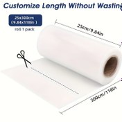 Resim Uzun Gıda Saklama için 3m Vakum Mühür Rulosu - Özelleştirilebilir Uzunluk, 25x300cm (9.84x118.11in), Sous Vide, Dondurucu Depolama ve Toplu Gıda Koruyucusu için İdeal, Lezzeti ve Kalitesini Daha Uzun Süre Korur, Şeffaf PE+PA Malzeme, Ev ve Ticari Mutfaklar için Mükemmel, Gıda Vakumlu Kapak 