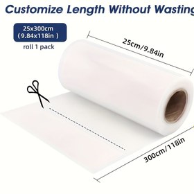 Resim Uzun Gıda Saklama için 3m Vakum Mühür Rulosu - Özelleştirilebilir Uzunluk, 25x300cm (9.84x118.11in), Sous Vide, Dondurucu Depolama ve Toplu Gıda Koruyucusu için İdeal, Lezzeti ve Kalitesini Daha Uzun Süre Korur, Şeffaf PE+PA Malzeme, Ev ve Ticari Mutfaklar için Mükemmel, Gıda Vakumlu Kapak 