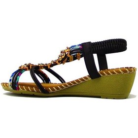 Resim Guja Blg151-5 Siyah Kadın Taşlı Dolgu Topuk Sandalet Siyah 