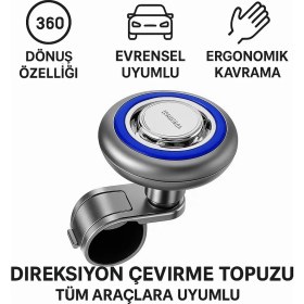 Resim Polham 360 Derece Dönebilen Direksiyon Çevirme Topuzu – Tüm Araçlarla Uyumlu, Kamyon, Tır, Traktör, Direksiyon Çevirme Topuzu 