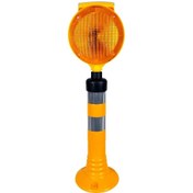 Resim İleri Trafik Solar Yuvarlak Flaşörlü Delinatör Seti Sarı 