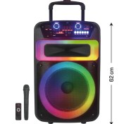 Resim Sunix 3000 mAh Mikrofonlu Ledli Taşınabilir Bluetooth Hoparlör BTS-81 Siyah 