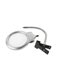 Resim 2.5x 130 MM 5x 24 MM Led Aydınlatmalı Büyüteç,masa Üstü Metal Hortum Mandallı 