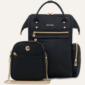 Resim Angel Siyah Kumaş Bebek Çantası 