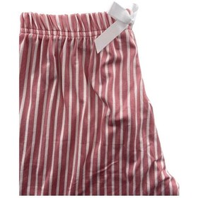 Resim Kadın İnce Beyaz Çizgili Şort Milan - 001 Pudra 