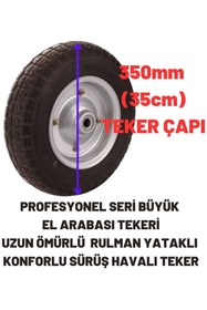 Resim KL HOME 1. Kalite Profesyonel El Arabası Teker Bilyalı Yatak - Yedek Şişme Lastik Teker 