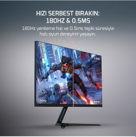 Resim Gamepower Bull T20 Flat Fast Ips 180hz 0.5ms Fhd Gaming Monitör 