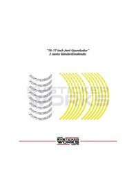 Resim Yamaha Yzf-r25 Jant Sticker Dış Ve İç Set Sticker Jant Şeridi Sarı 
