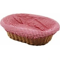 Resim Zenvia ZNV_6574 Oval Renkli Bezli Ip Hasır Ekmek Sepeti 