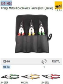 Resim Ceta Form J04-R03 Mafsallı Sac Makası Takımı 3 Parça Deri Çanta 
