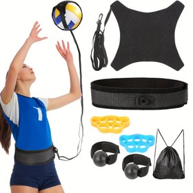 Resim Premium Voleybol Antrenman Kiti - Servis, Set ve Spike için Solo Antrenman Rebounder - Gençler için İdeal Hediye, Kol Sallama, Ekipman Yardımı, Genç Kızlar & Erkekler için Hediyeler 